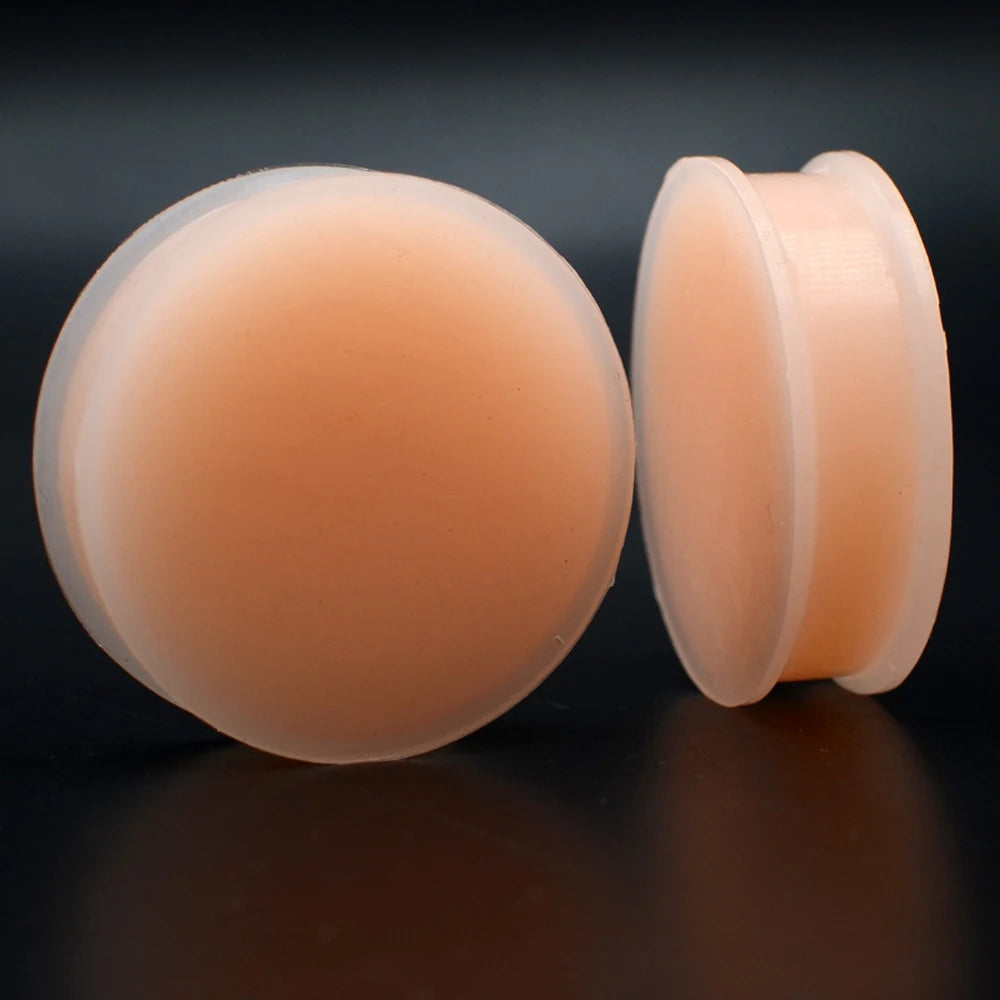 Plugs en silicone couleur chair, grande taille