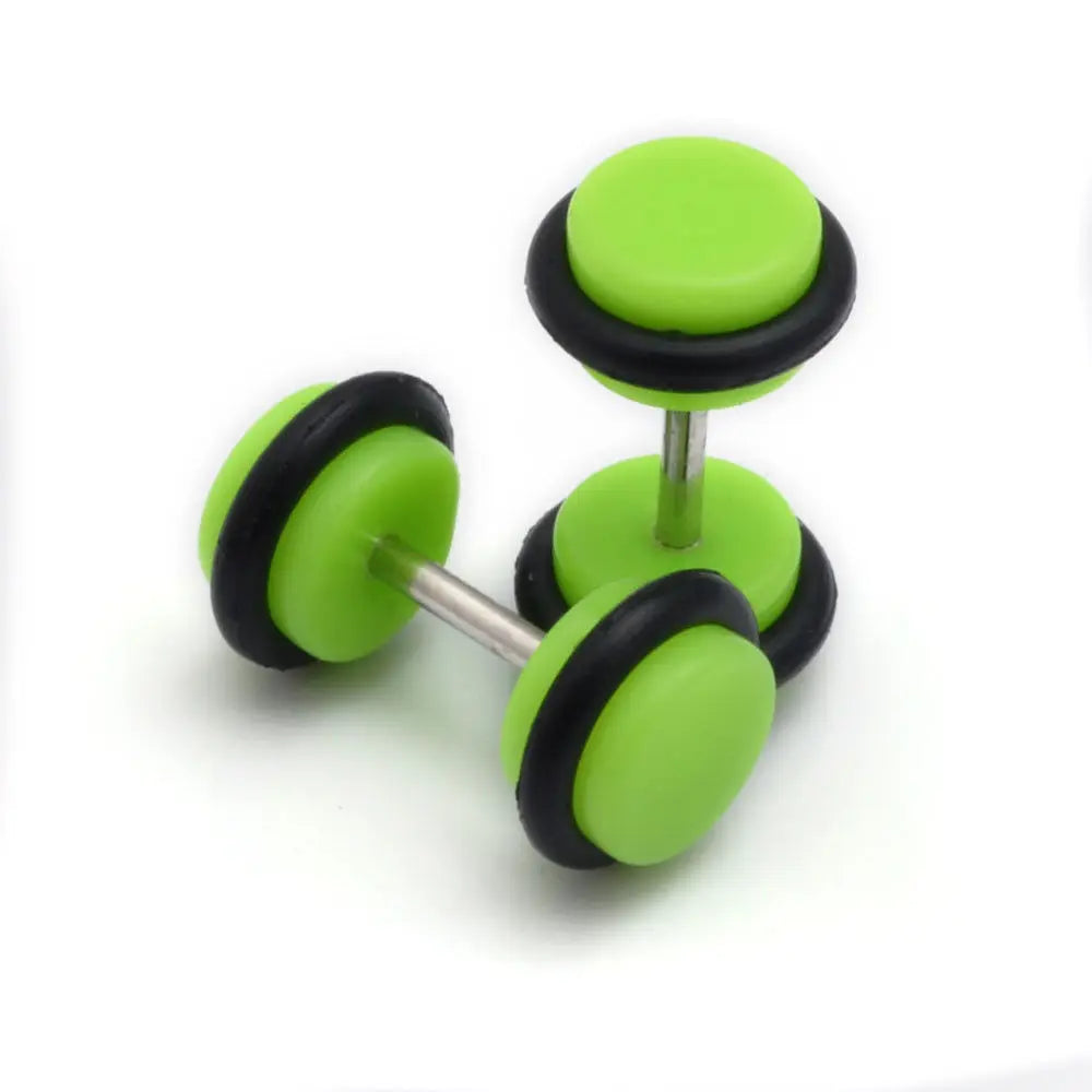 Faux plugs en acrylique vert à joints toriques
