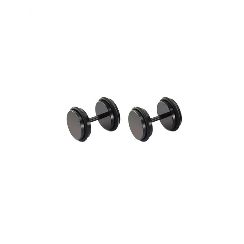 Faux plugs à joints toriques en acier noir, paire