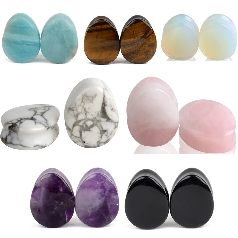 Plugs goutte en pierre (paire)
