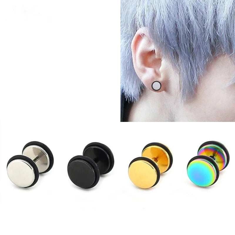 Faux plugs à joints toriques en acier, portés et coloris