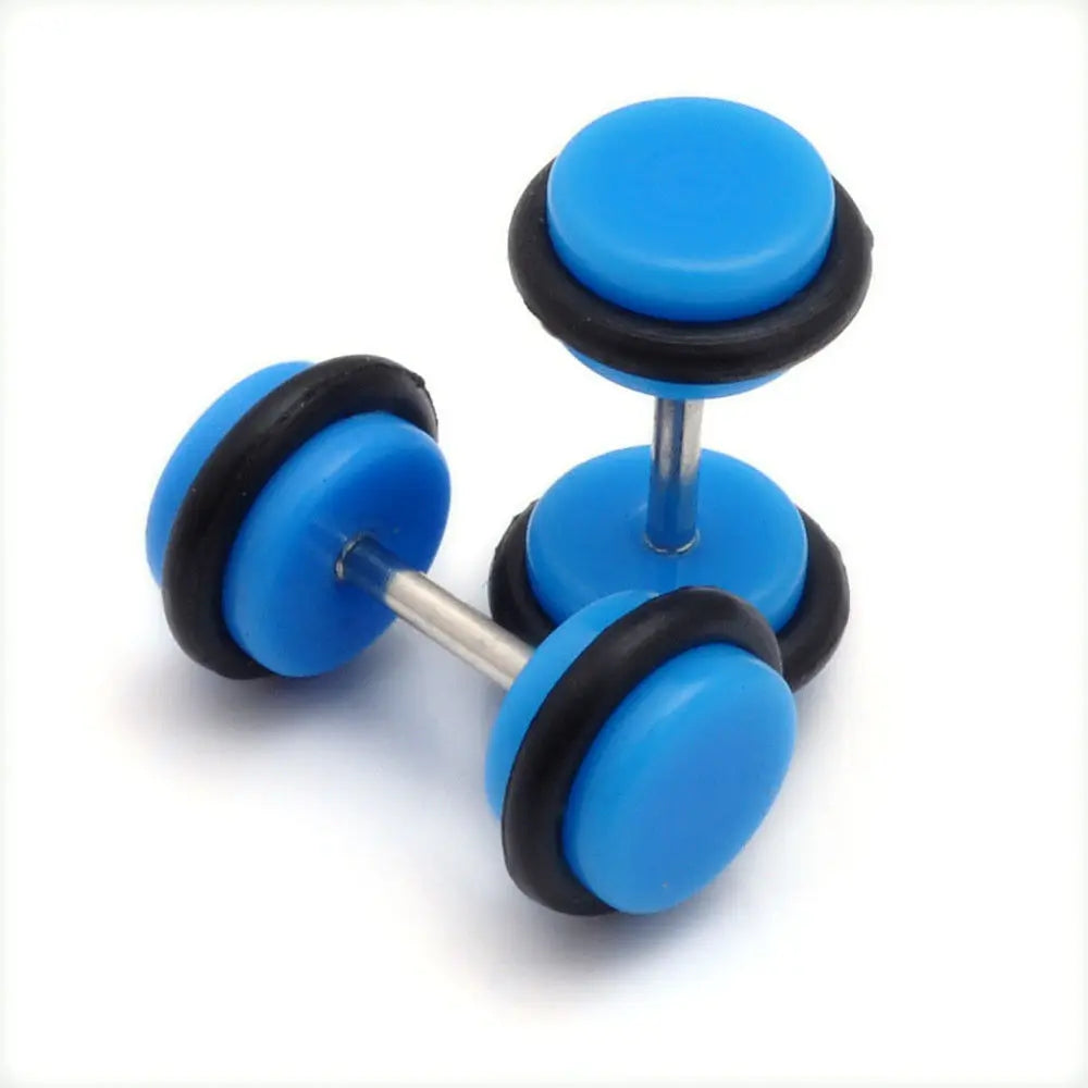 Faux plugs en acrylique bleu à joints toriques