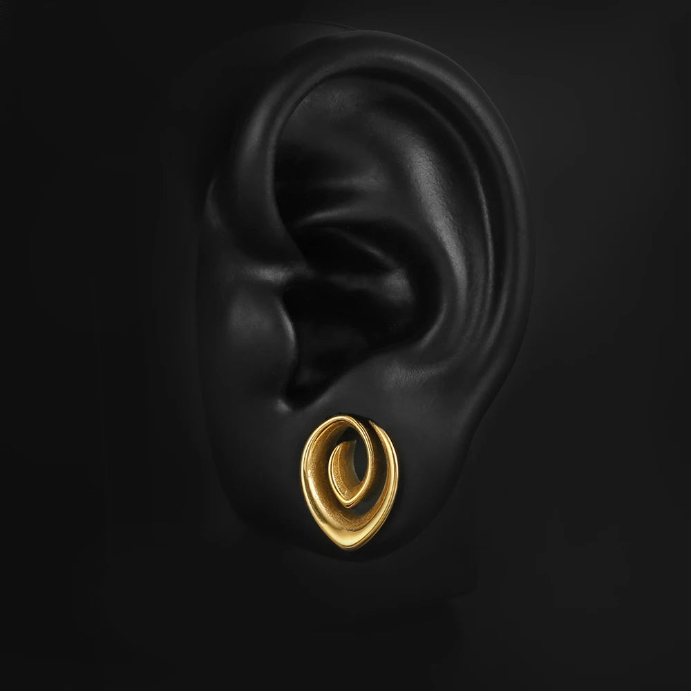 Écarteurs saddle spirale goutte en acier inoxydable (paire)
