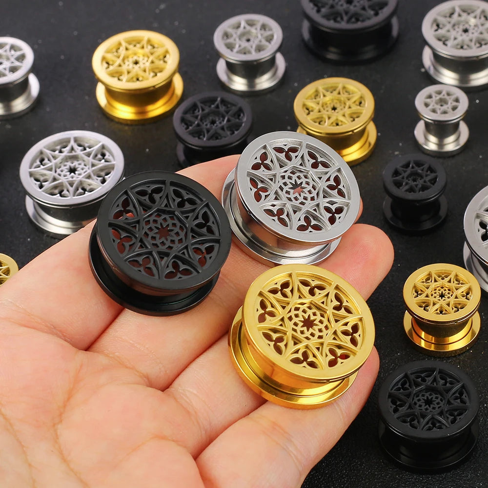 Plugs fleur en acier (paire)