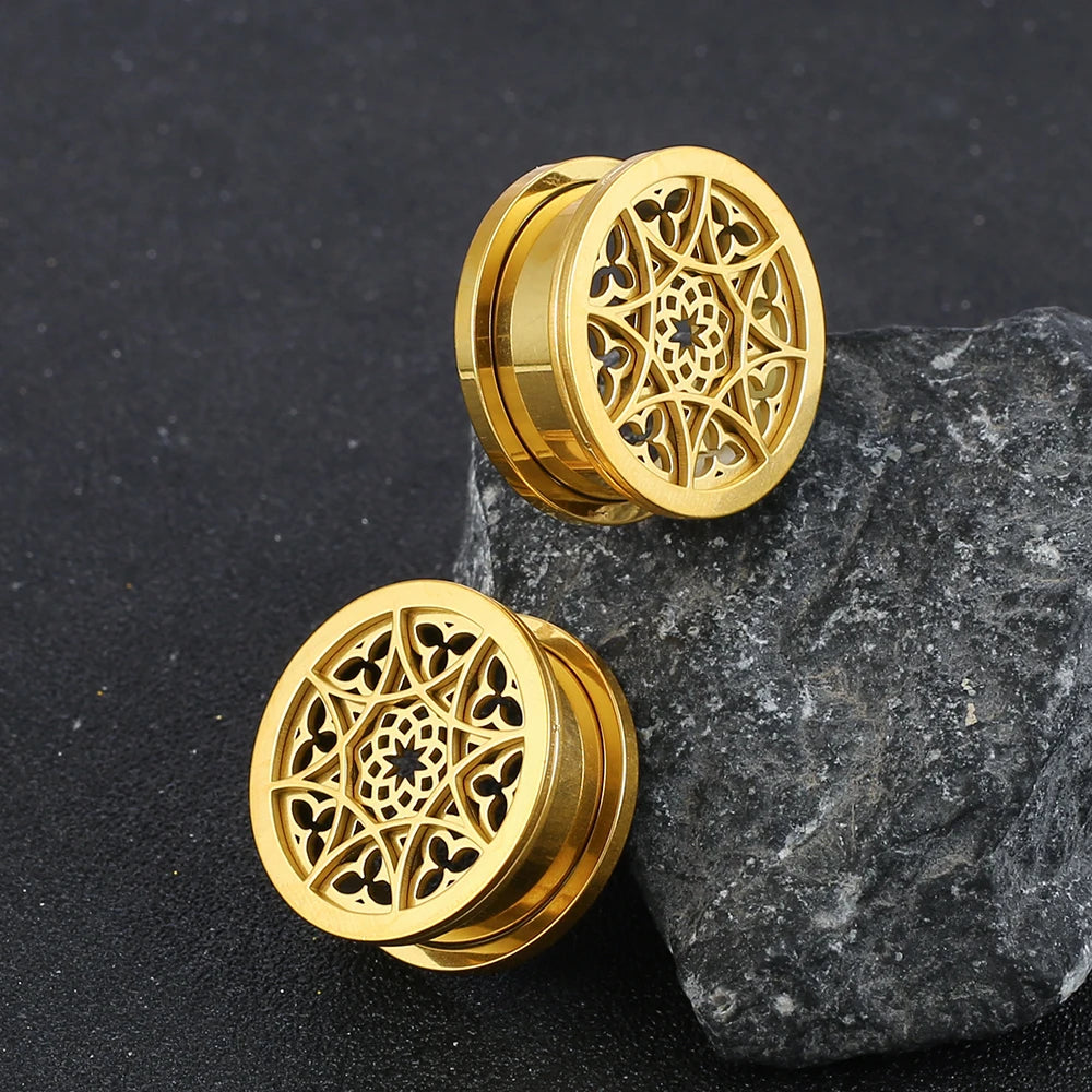Plugs fleur en acier (paire)