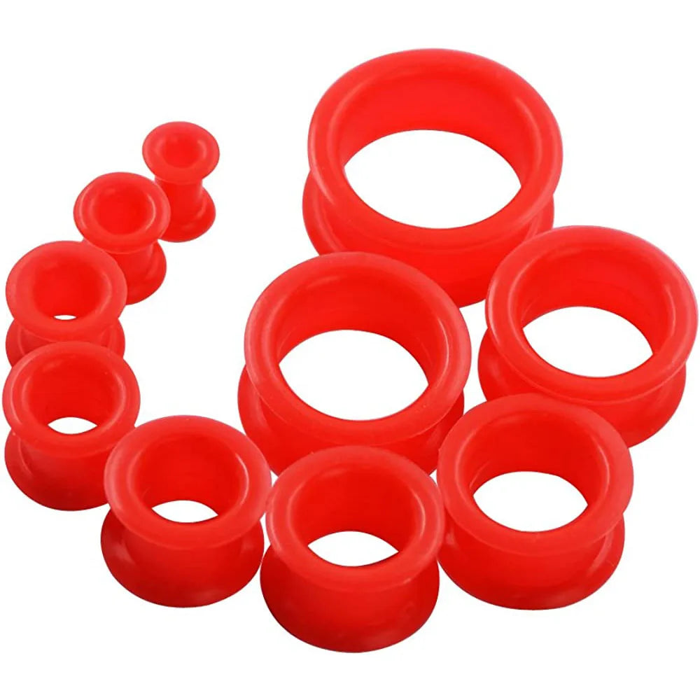 Plugs et tunnels en silicone, 3 à 48 mm (paire)