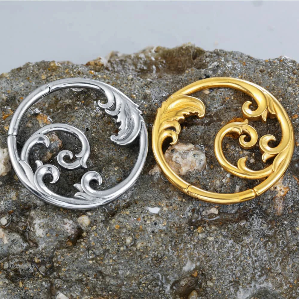Poids d'oreille vague en acier inoxydable, 4 mm