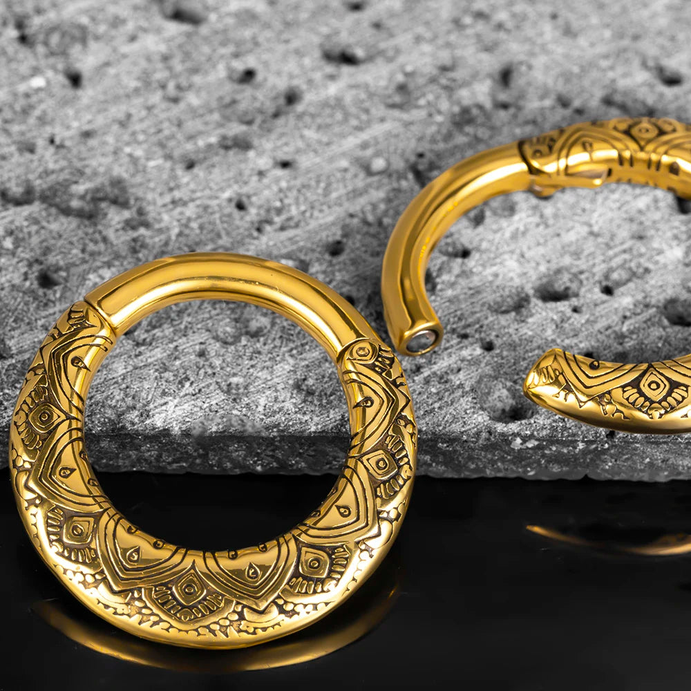 Poids d'oreille anneau vintage en acier 316L (paire)