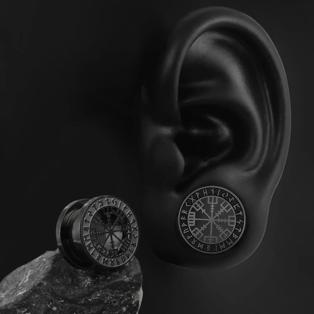 Tunnels runes vikings en acier 316 (paire)