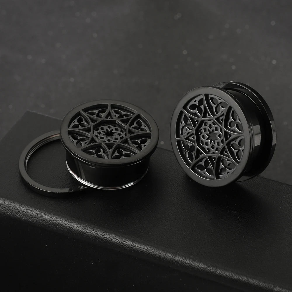Plugs fleur en acier (paire)