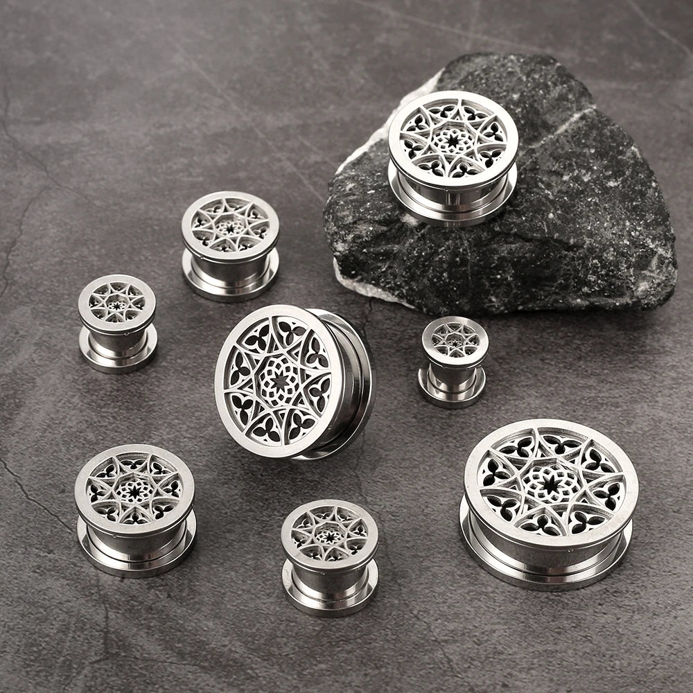 Plugs fleur en acier (paire)