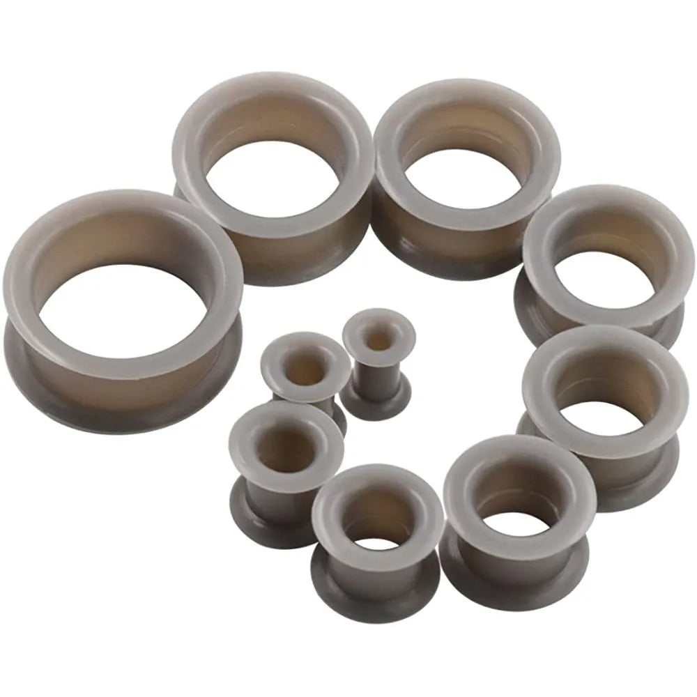 Plugs et tunnels en silicone, 3 à 48 mm (paire)