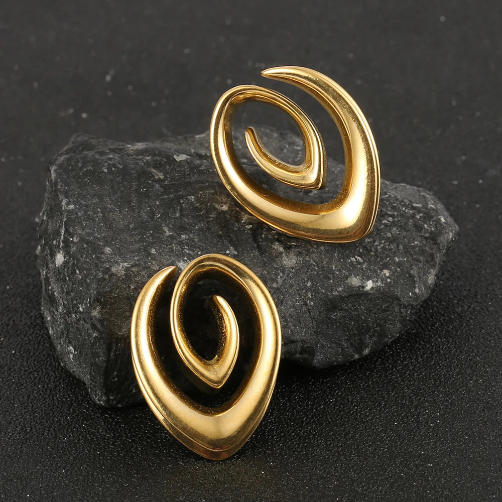 Écarteurs saddle spirale goutte en acier inoxydable (paire)