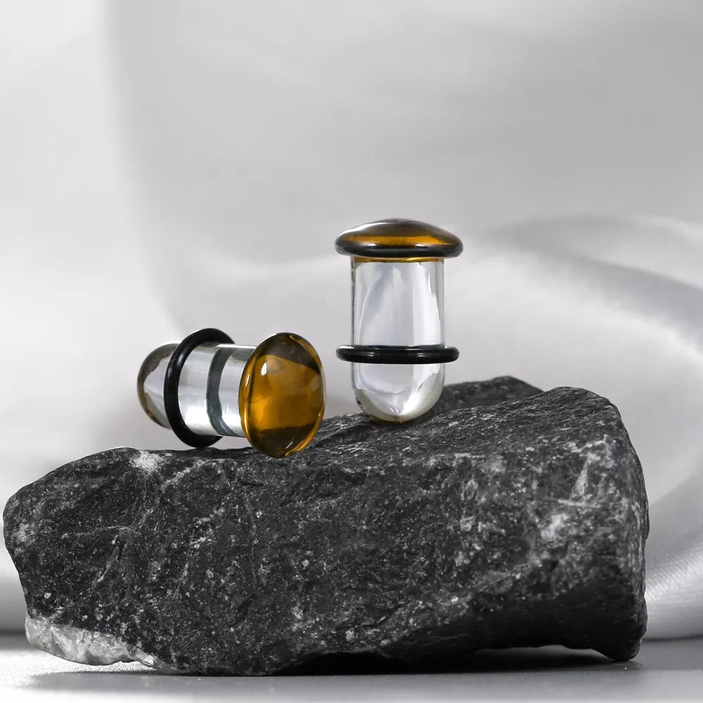 Plug en verre miel avec joint torique