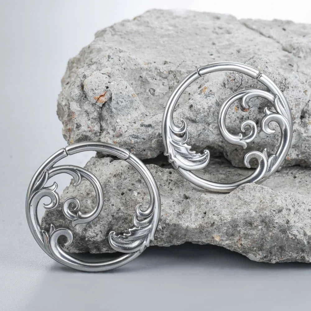 Poids d'oreille vague en acier inoxydable, 4 mm