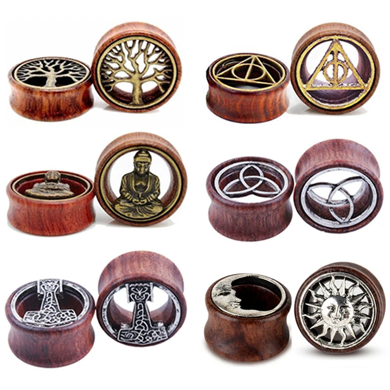 Plugs en bois à motif métal : les 6 motifs disponibles