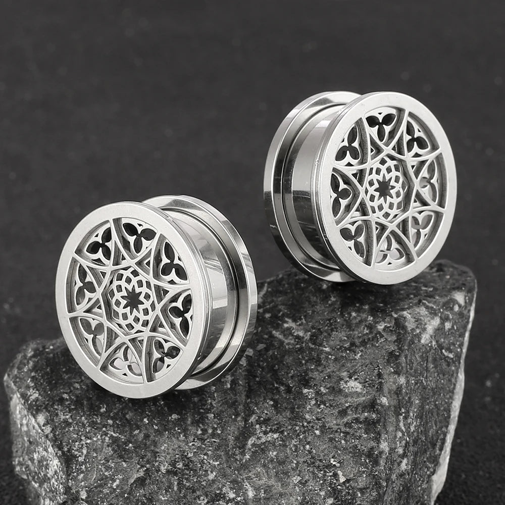 Plugs fleur en acier (paire)