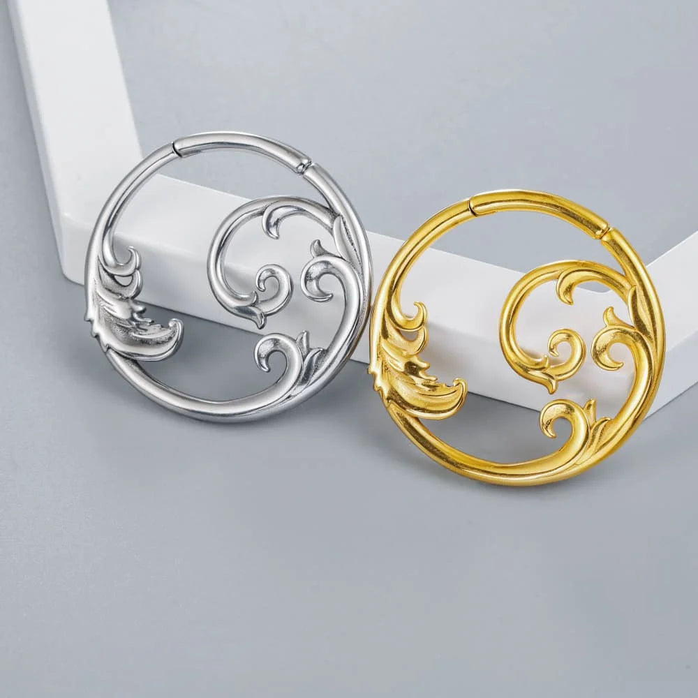 Poids d'oreille vague en acier inoxydable, 4 mm