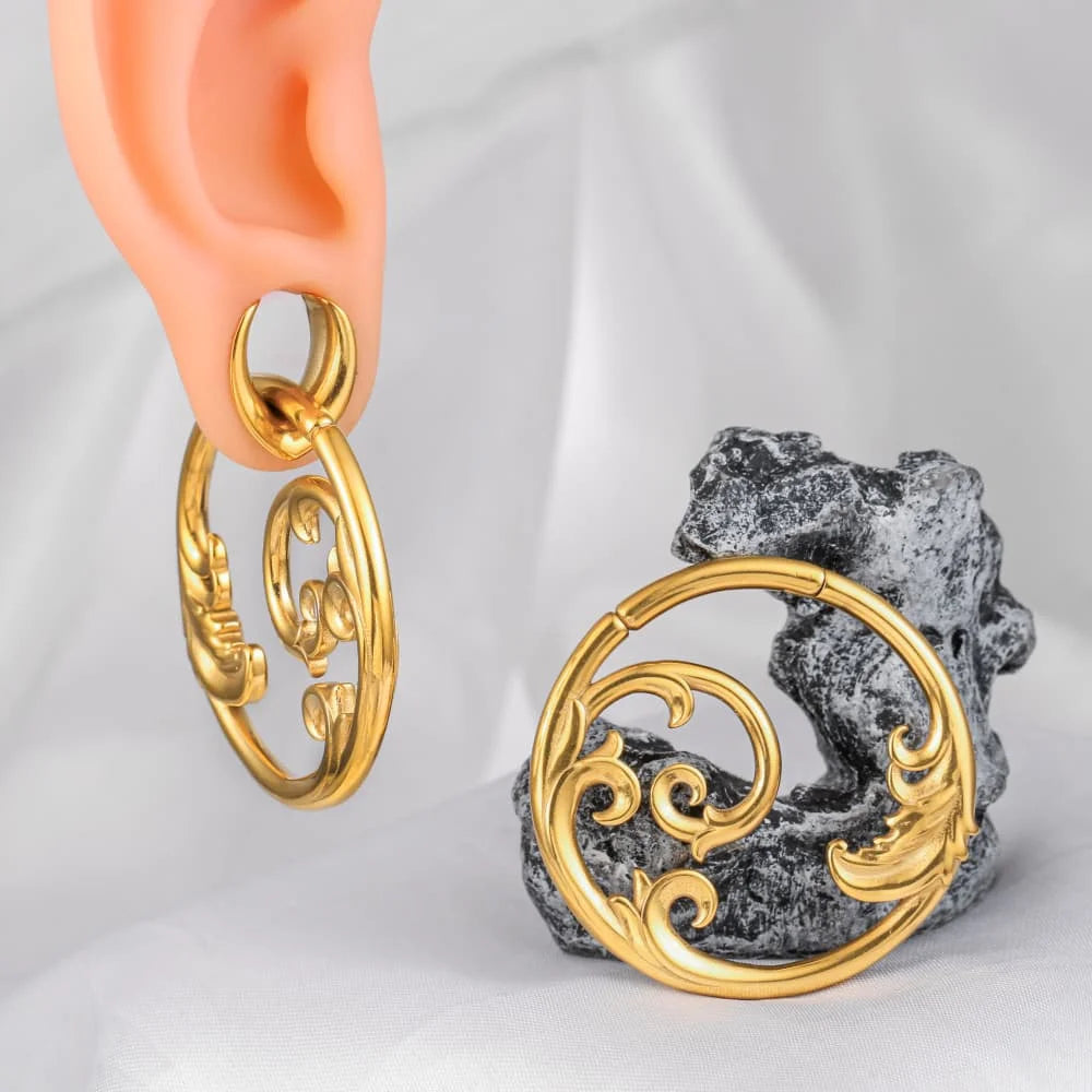 Poids d'oreille vague en acier inoxydable, 4 mm