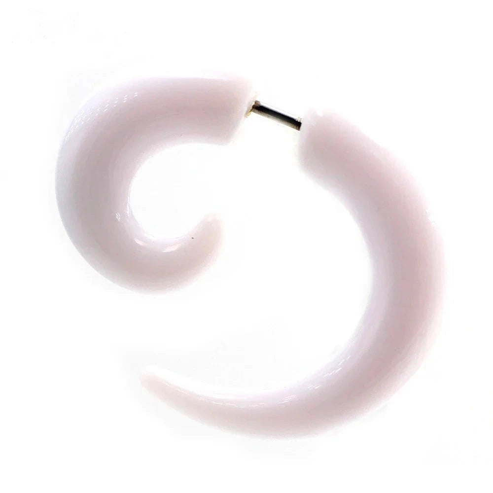 Faux écarteur spirale en acrylique blanc