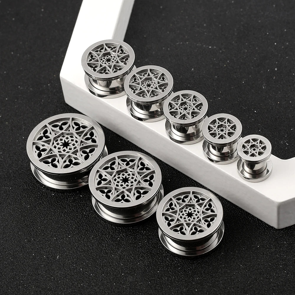Plugs fleur en acier (paire)
