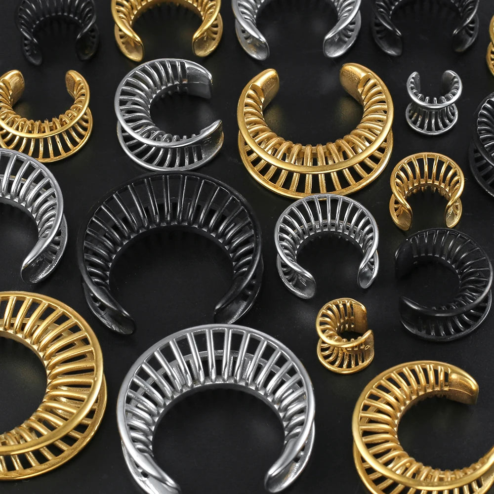 Écarteurs saddle nervurés en acier 316 (paire)