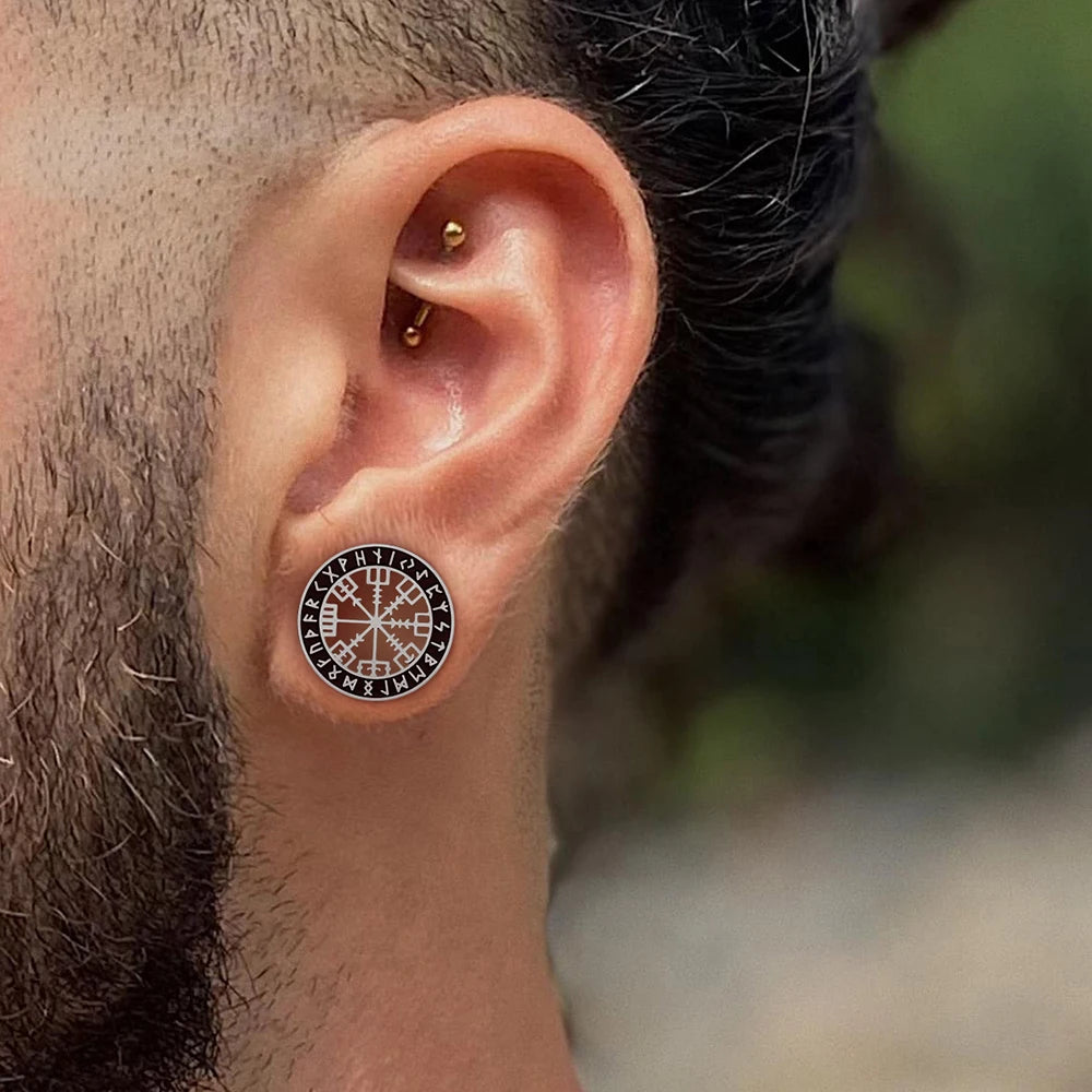 Tunnels runes vikings en acier 316 (paire)