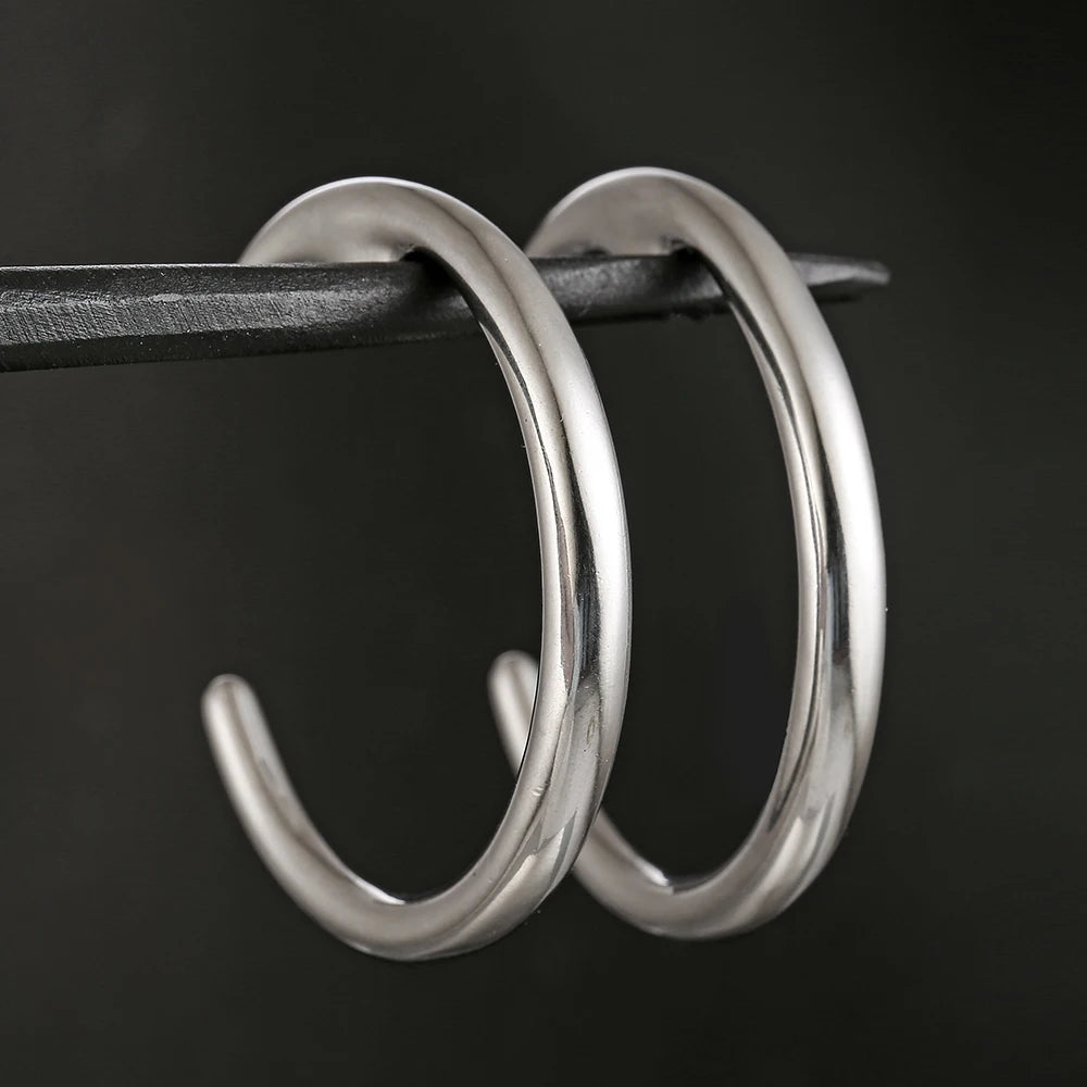 Poids d'oreille croissant de lune en acier inoxydable (paire)