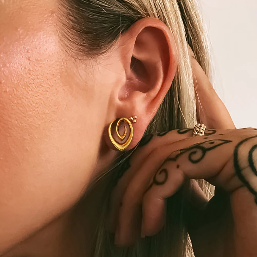 Écarteurs saddle spirale goutte en acier inoxydable (paire)