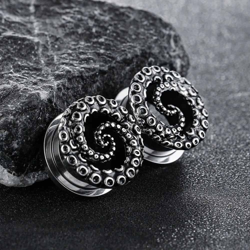 Plugs poulpe en acier (paire)