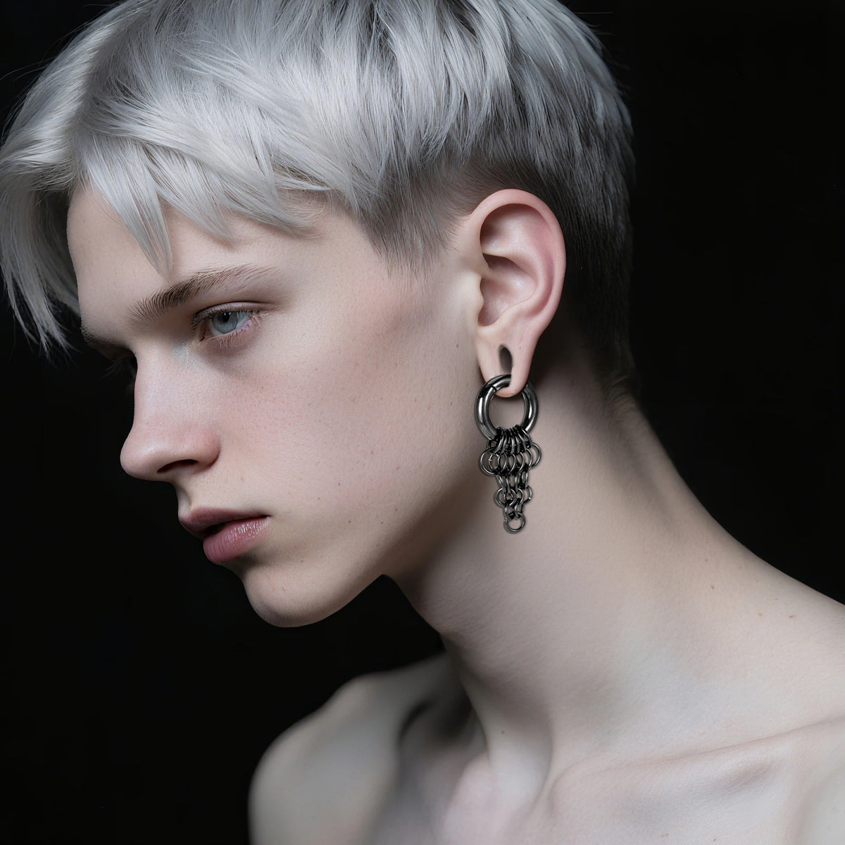Poids d'oreille anneau vintage en acier 316L (paire)