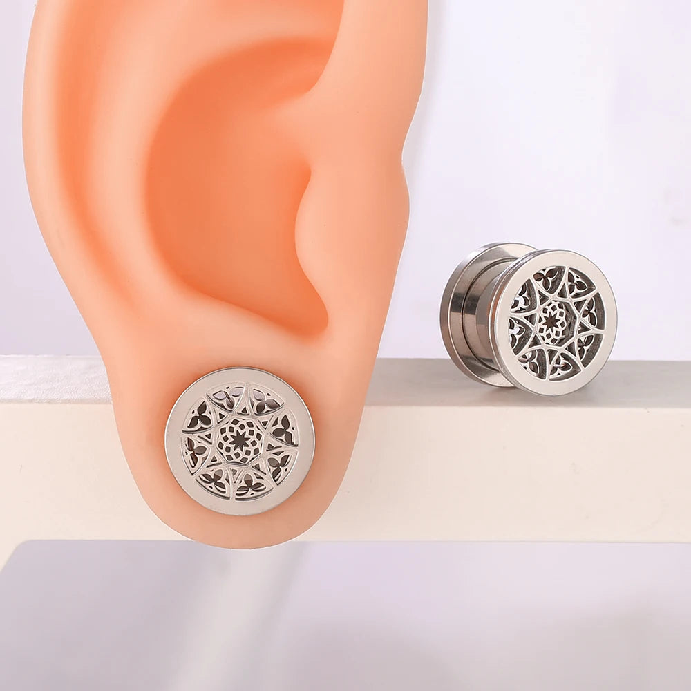 Plugs fleur en acier (paire)