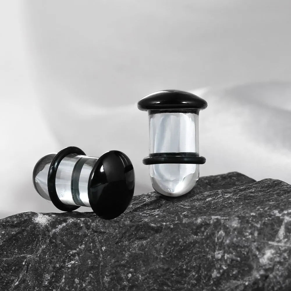 Plug en verre noir avec joint torique