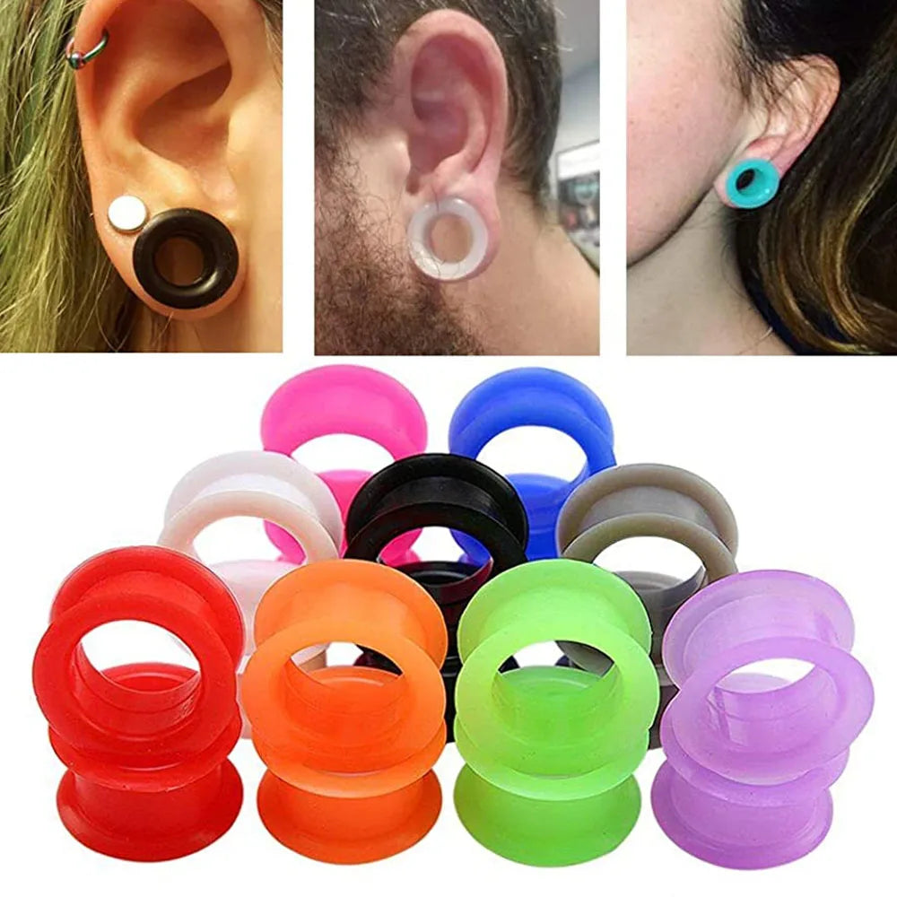 Plugs et tunnels en silicone, 3 à 48 mm (paire)