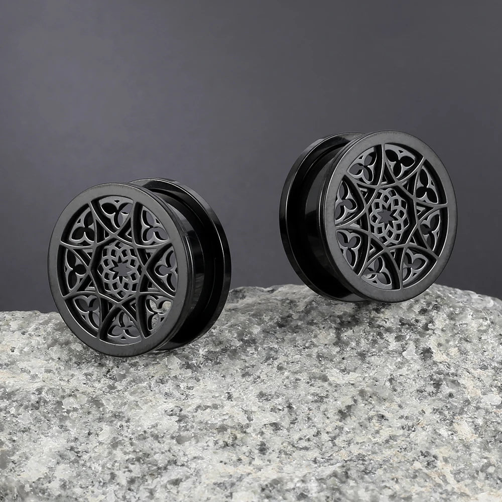 Plugs fleur en acier (paire)