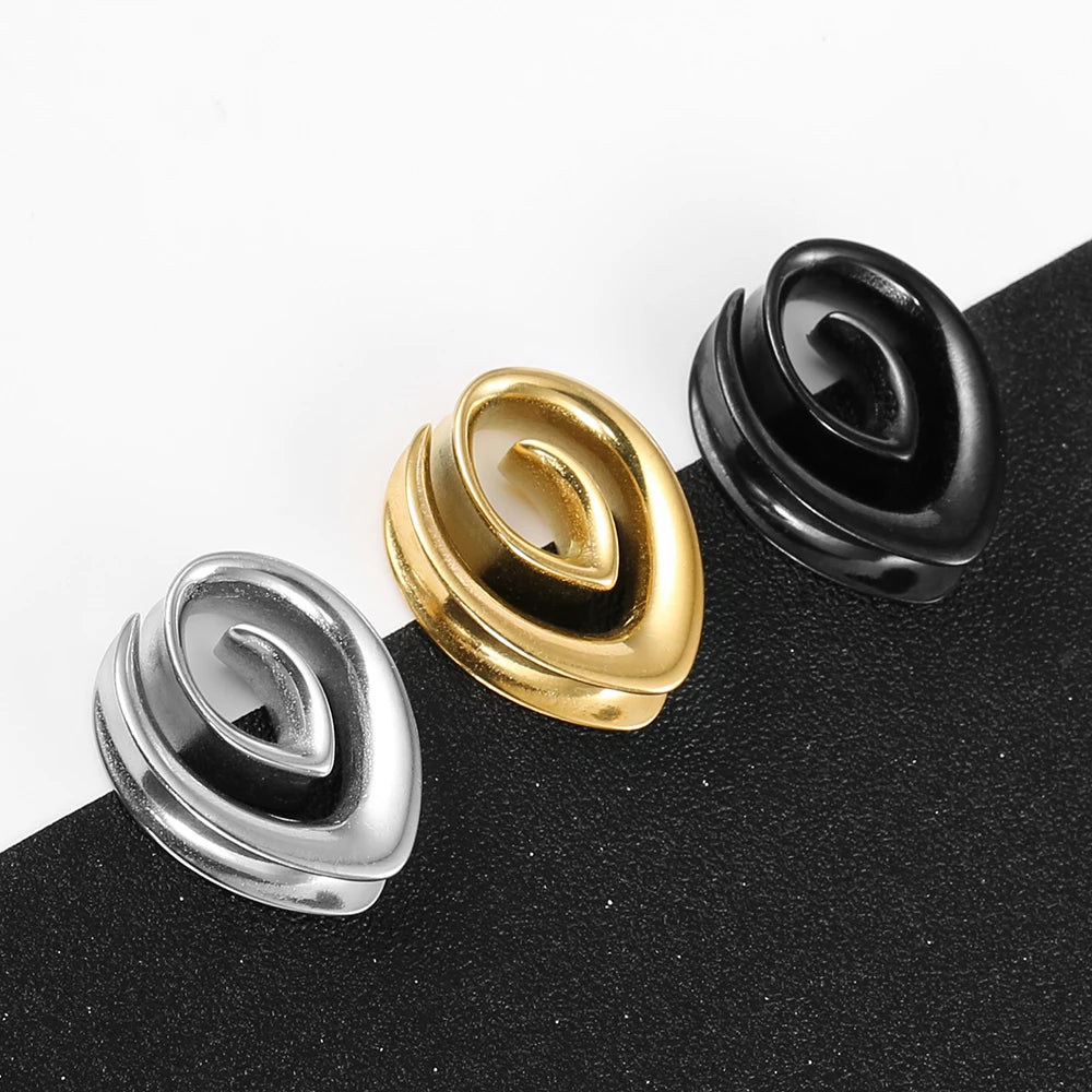 Écarteurs saddle spirale goutte en acier inoxydable (paire)