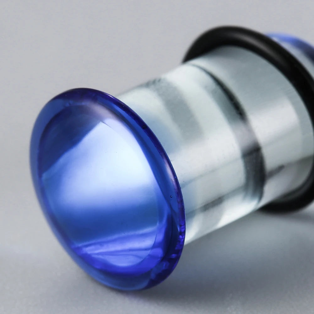 Plug en verre bleu avec joint torique