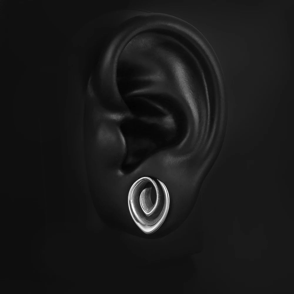 Écarteurs saddle spirale goutte en acier inoxydable (paire)