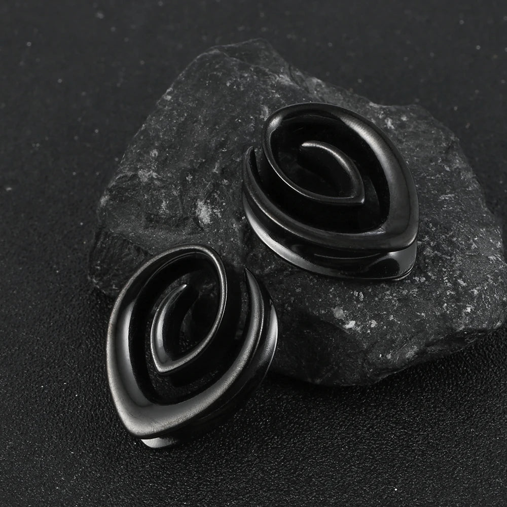 Écarteurs saddle spirale goutte en acier inoxydable (paire)