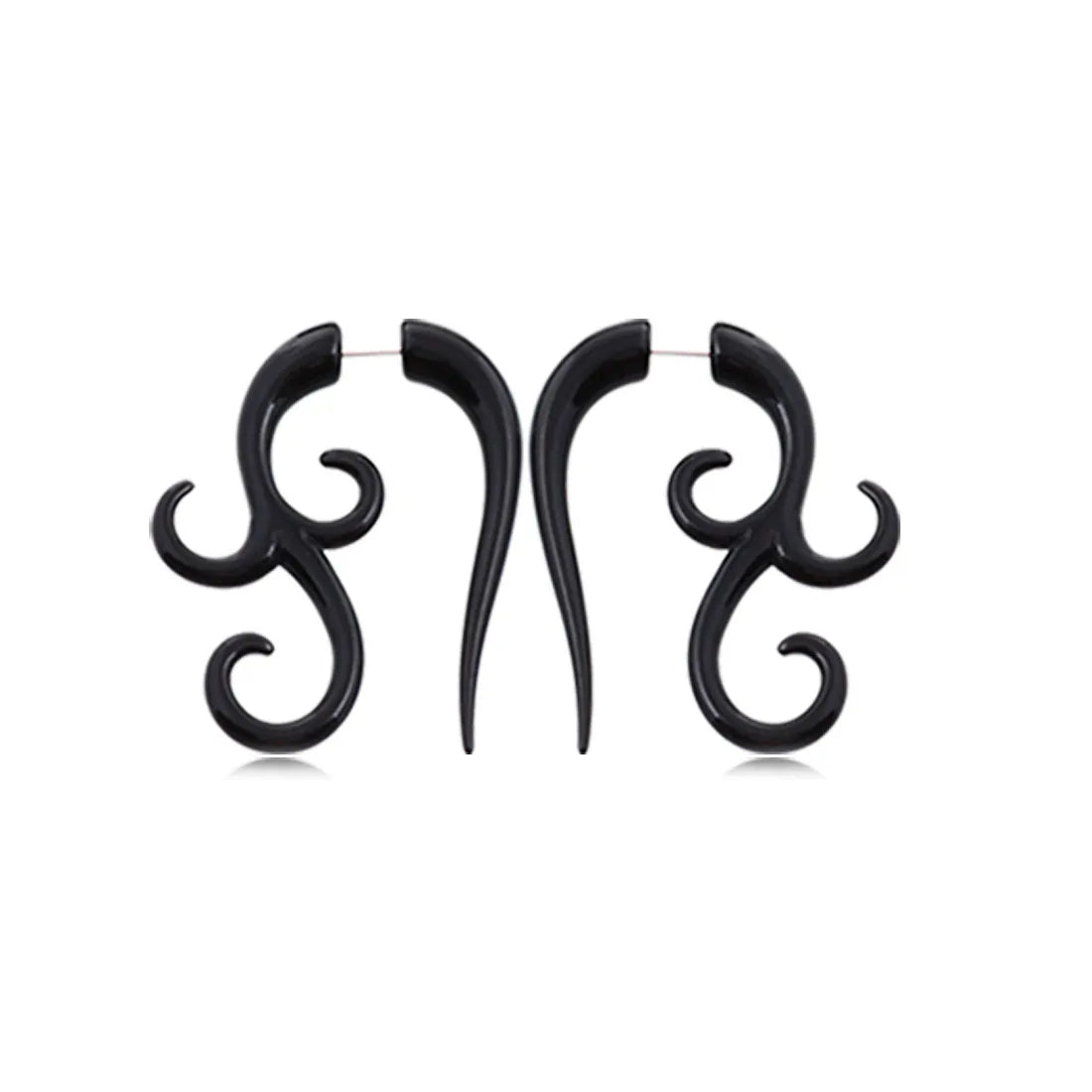 Faux écarteurs tribaux modèle trident, noir