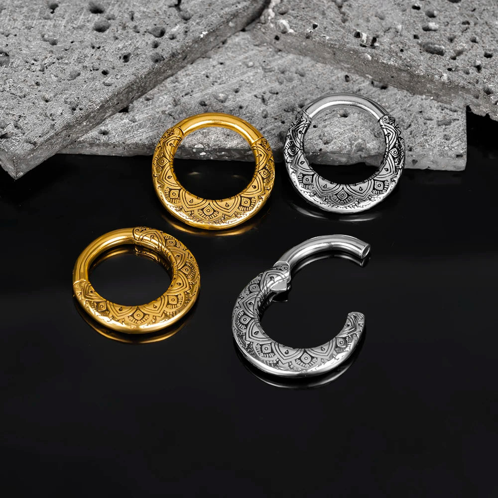 Poids d'oreille anneau vintage en acier 316L (paire)