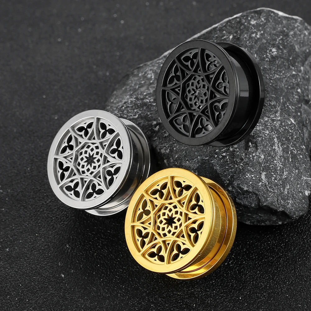 Plugs fleur en acier (paire)
