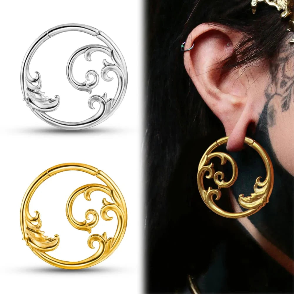 Poids d'oreille vague en acier inoxydable, 4 mm
