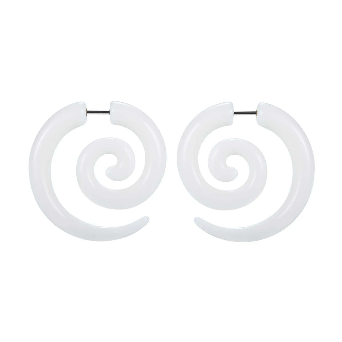 Faux écarteurs tribaux modèle spirale, blanc