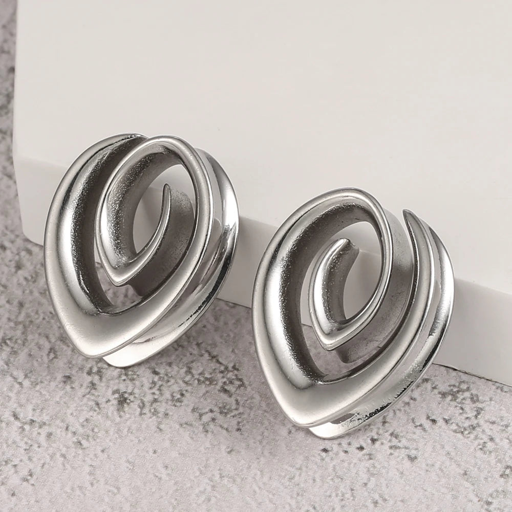 Écarteurs saddle spirale goutte en acier inoxydable (paire)