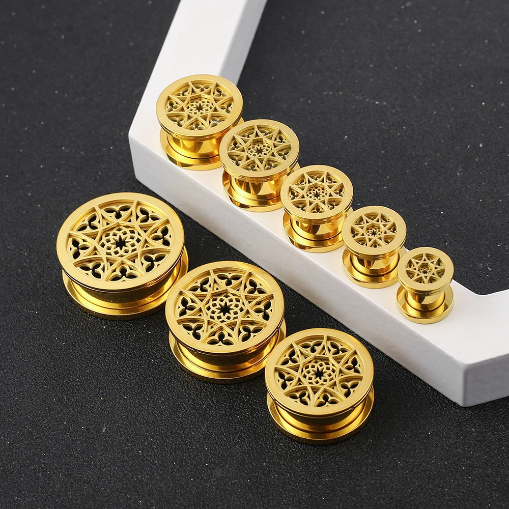 Plugs fleur en acier (paire)