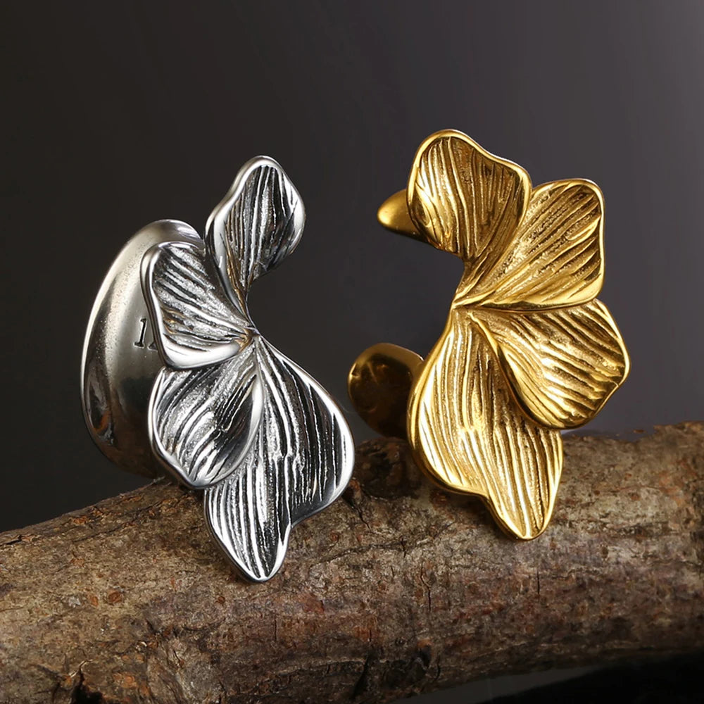 Écarteurs saddle fleur en acier inoxydable (paire)