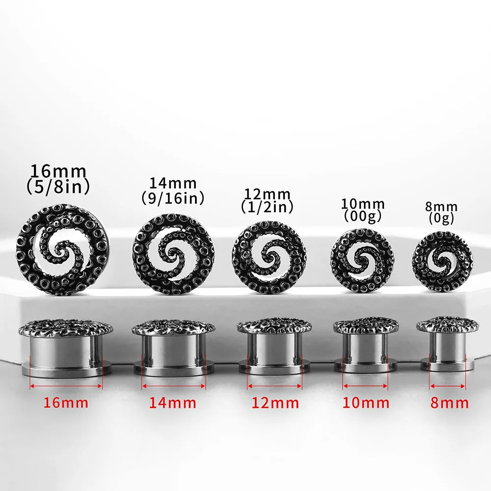 Plugs poulpe en acier (paire)