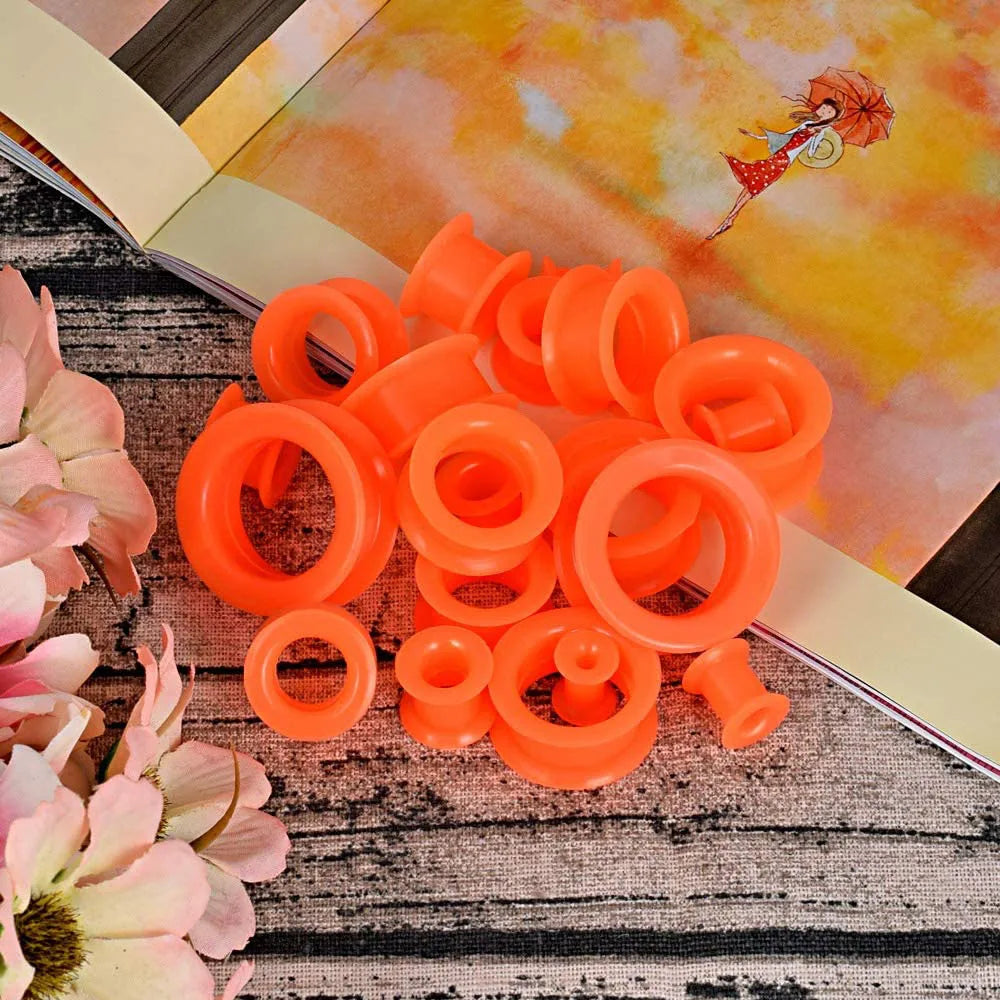 Plugs et tunnels en silicone, 3 à 48 mm (paire)