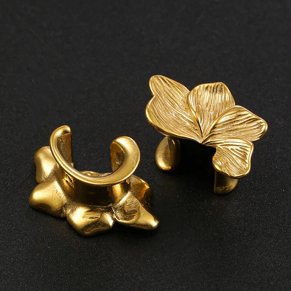 Écarteurs saddle fleur en acier inoxydable (paire)